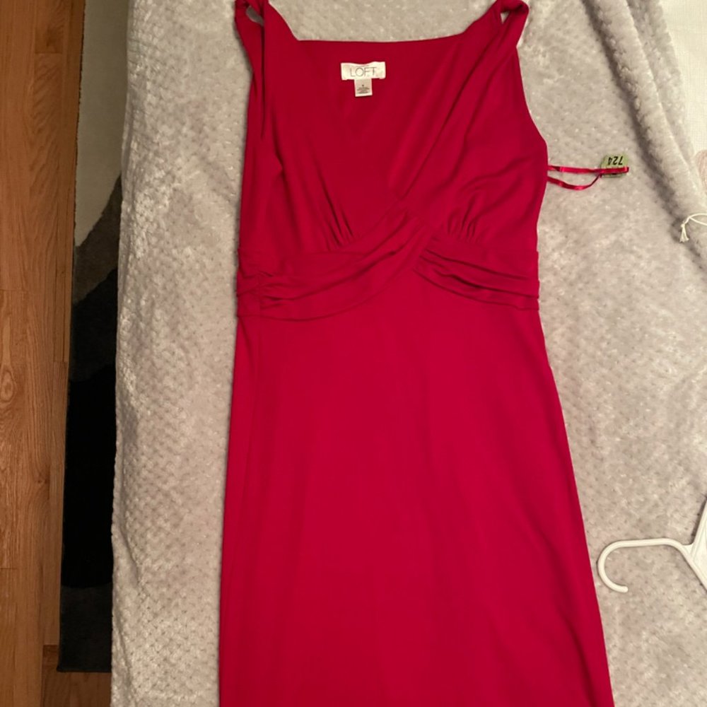LOFT Red Sleeveless Dress